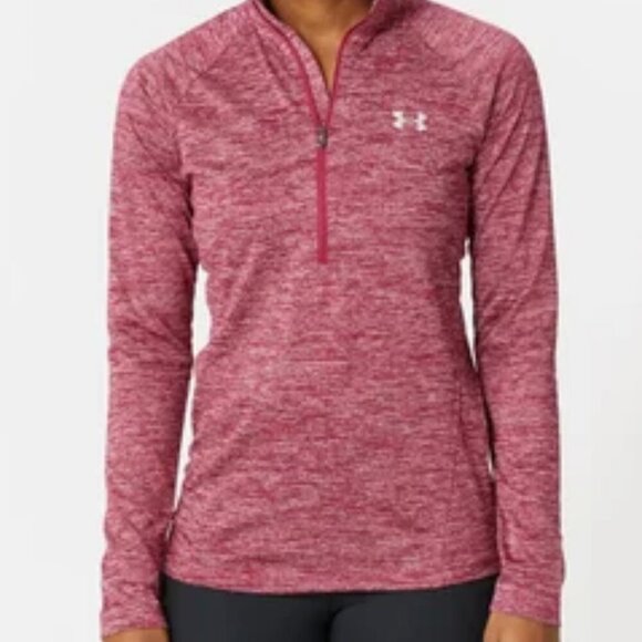 Under Armour Heathered Red Quarter Zip Size XS - Picture 1 of 3